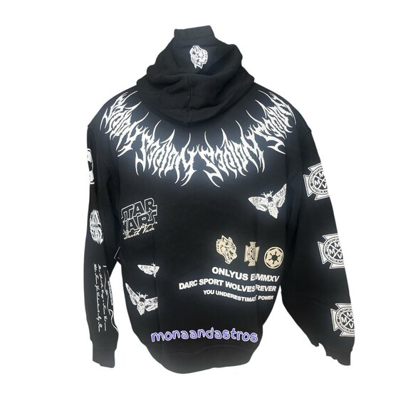 Darc Sport The Power Of The Dark‎ Side Darth Vader Pierce Hoodie Star Wars Lg XL - Picture 4 of 6